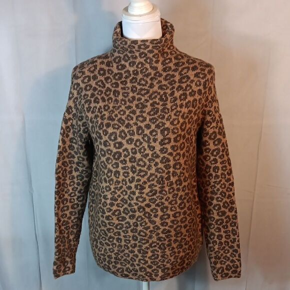 Christian Siriano Leopard Print Oversized Women's Sweater - Picture 1 of 7